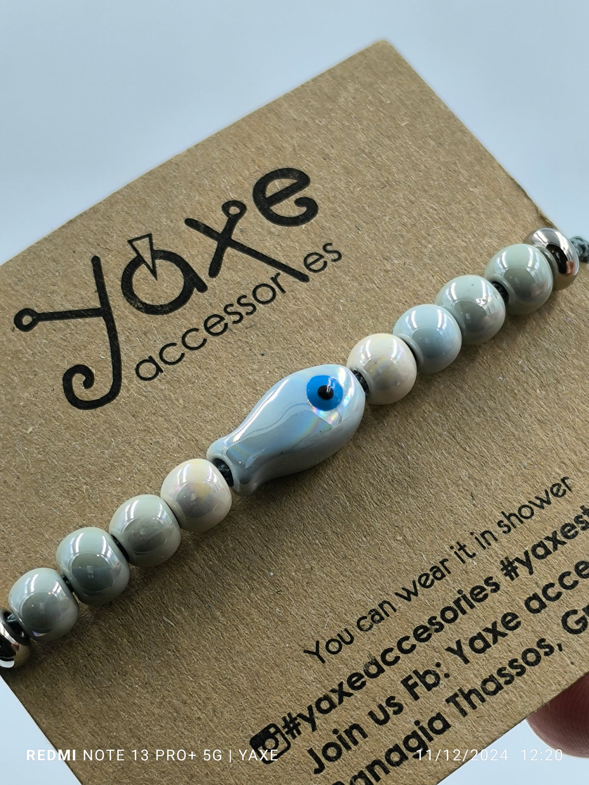 Ceramic beads women's bracelet, Ciel Fish