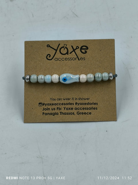Ceramic beads women's bracelet, Ciel  Fish