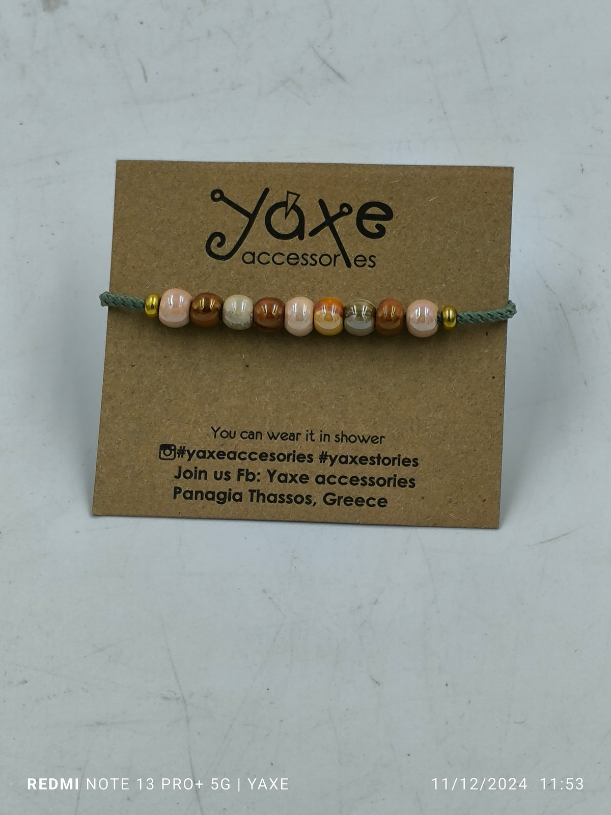 Ceramic beads women's bracelet, Orange