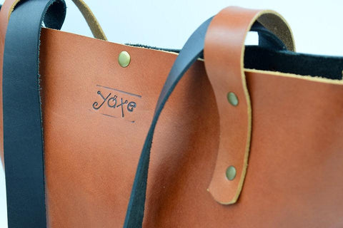 Black and brown tampa leather tote women bag