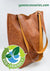 Eco friendly brown leather tote women bag - Vegan tote bag