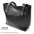 Black leather tote women bag
