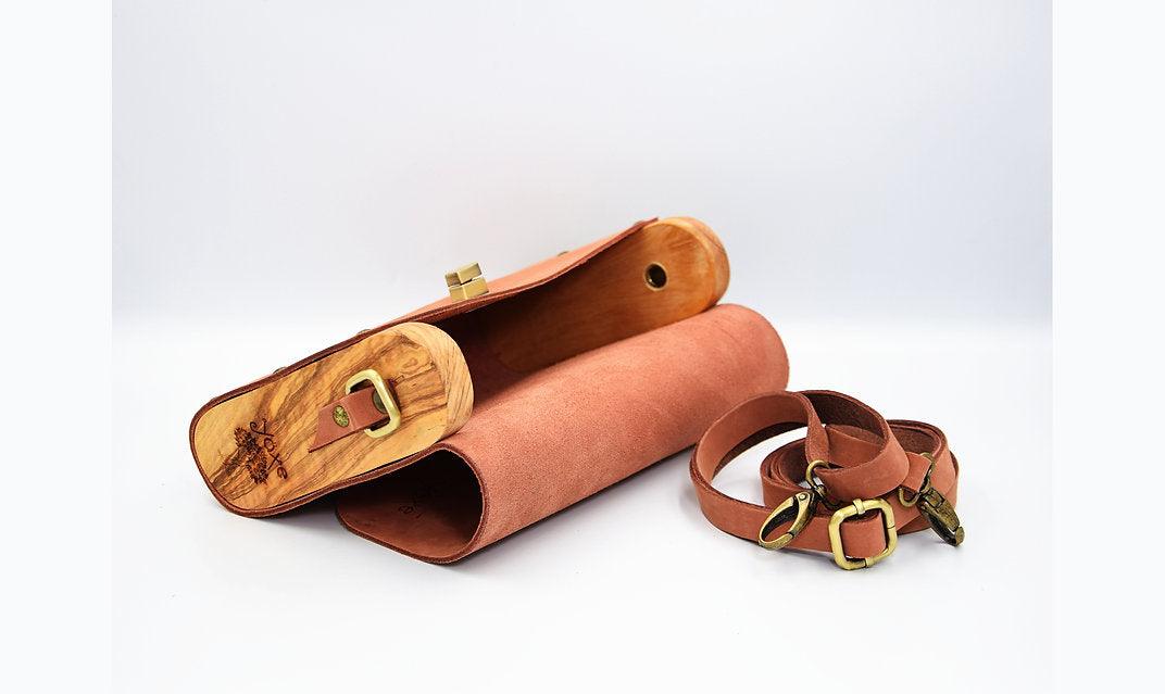 Handmade Brown Teracotta clutch Leather Women Bag