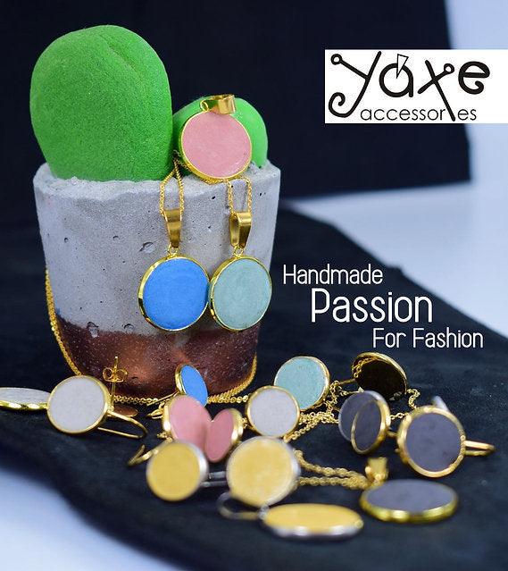 Minimalist Concrete Jewelry Set: Stainless Steel Elegance
