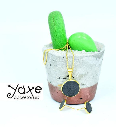 Cement jewelry set Black