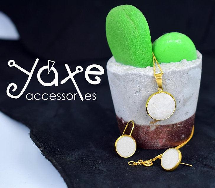 Concrete jewelry earrings & necklace set Cement