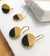 Concrete jewelry earrings from gold plated brass