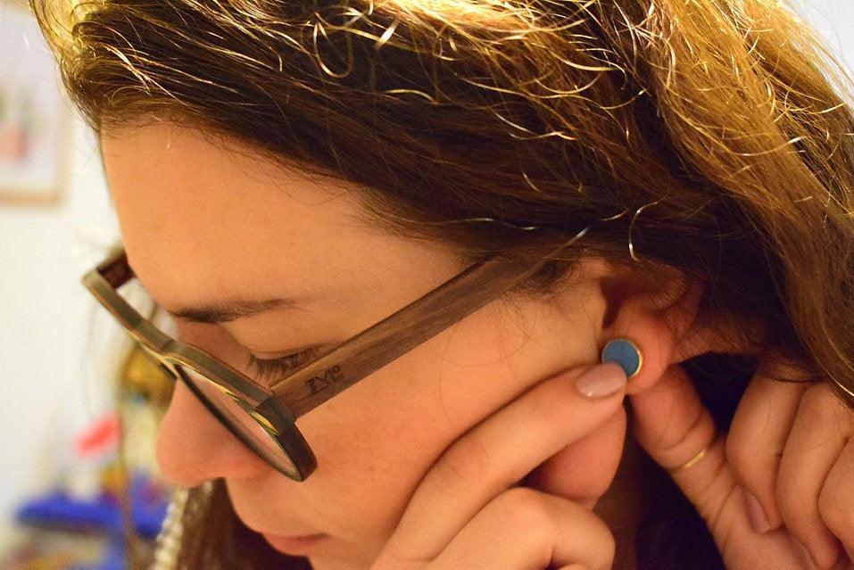 Concrete stud earrings