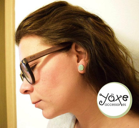 Concrete stud earrings