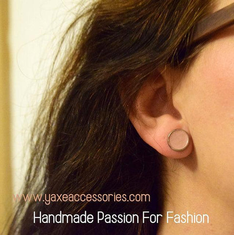 Concrete stud earrings