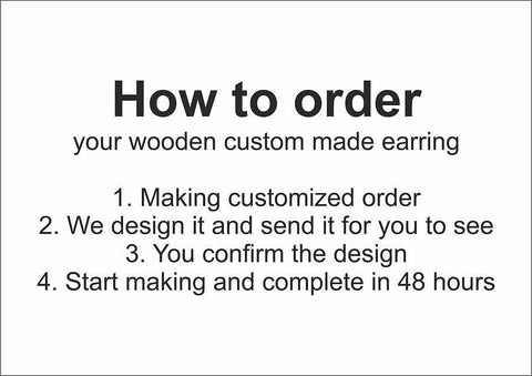 Custom wood earrings - personalized jewels
