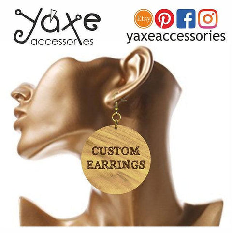 Custom wood earrings - personalized jewels