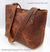 Brown leather tote women bag "Crazy horse"