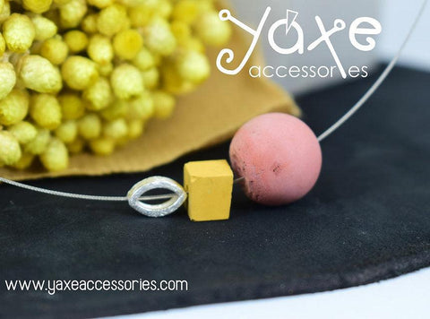 Geometric Concrete Necklace Silver