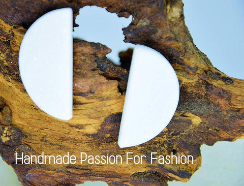 Half circle earrings Thassos marble earring