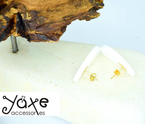 Half circle earrings Thassos marble earring