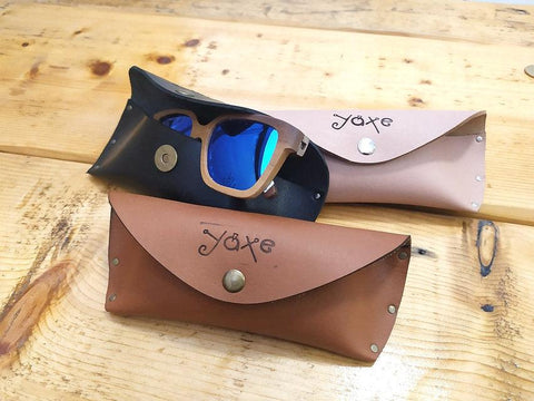 Handmade leather glasses case