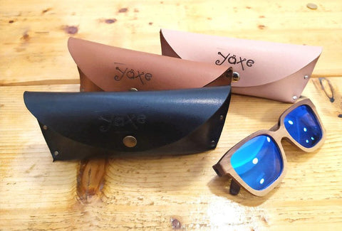 Handmade leather glasses case