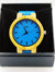 Blue kadran wooden wrist watch with blue leather strap