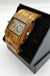 Zebrawood men's wooden wrist watch with wooden bracelet