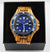 Men's wooden watch with blue kadran wooden bracelet