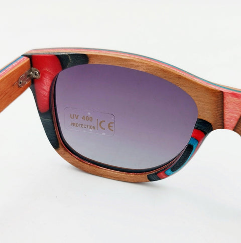 Brown design tricolor wooden sunglasses brown
