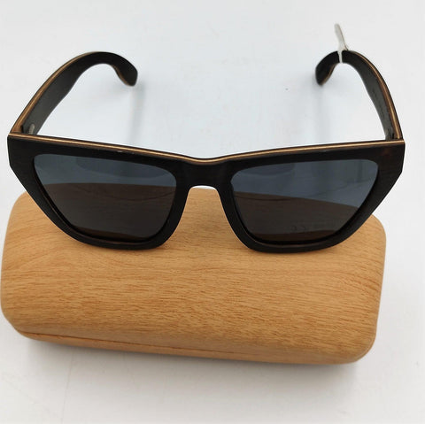 Black and brown bamboo wooden sunglasses - Handmade bags & jewelry Green Products