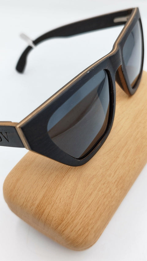 Black and brown bamboo wooden sunglasses - Handmade bags & jewelry Green Products
