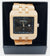Square men's wooden watch with wood bracelet