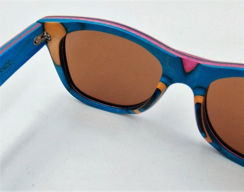 Fuchsia unisex bamboo wooden sunglasses