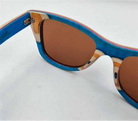 Yellow unisex bamboo wooden sunglasses