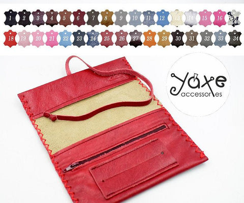 Oil leather tobacco pouch with cord