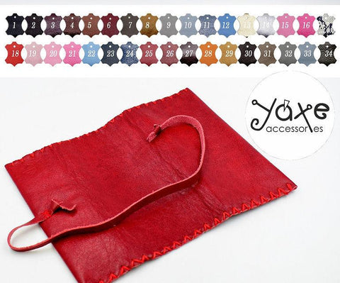 Oil leather tobacco pouch with cord