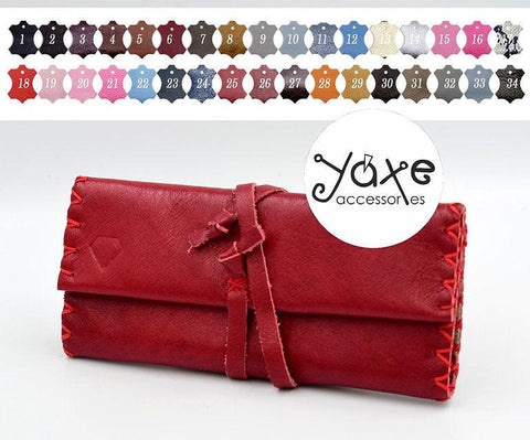 Oil leather tobacco pouch with cord