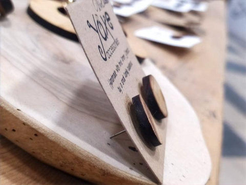 Olive tree wood earrings