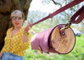 Thassos Olive Wood & Nubuck Leather Cylinder Crossbody Bag