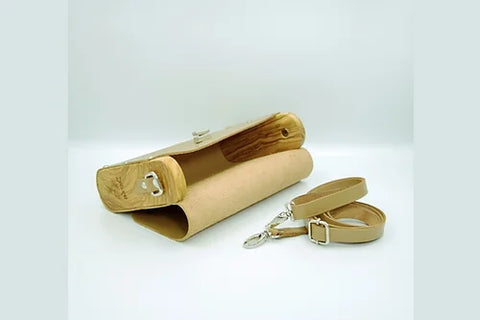Sand bag leather wood women
