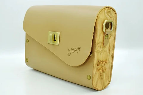 Sand bag leather wood women