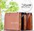 Whisky brown tote women bag from leather and olive tree wood