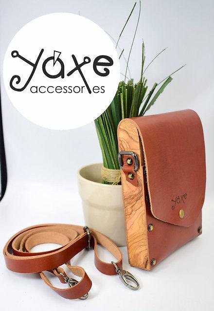 Tampa belt brown bag from leather and wood