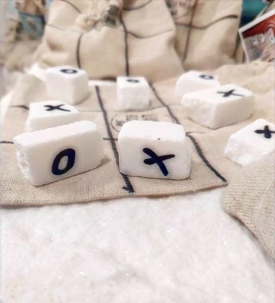 Thassos white marble Tic Tac Toe game - Triliza