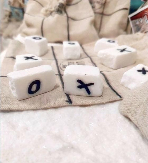 Thassos white marble Tic Tac Toe game - Triliza