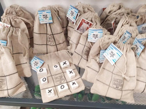 Thassos white marble Tic Tac Toe game - Triliza