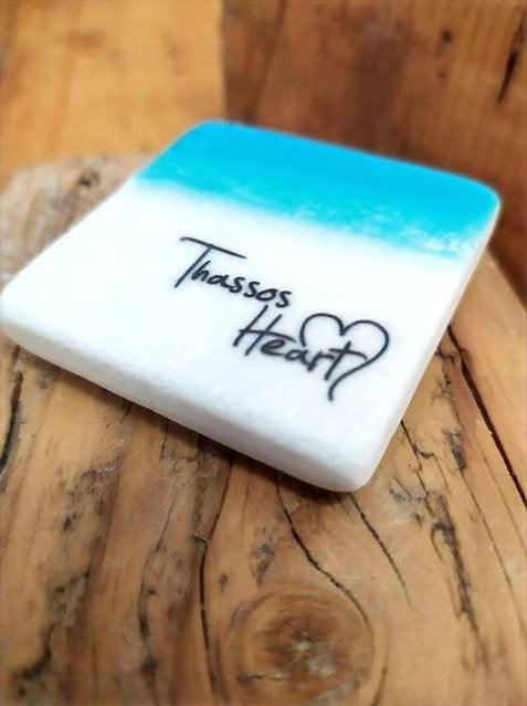 Thassos white marble souvenir magnet - Saliara