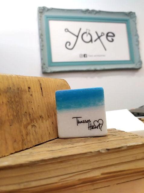 Thassos white marble souvenir magnet - Saliara