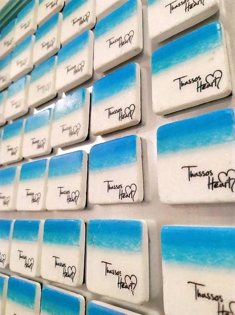 Thassos white marble souvenir magnet - Saliara