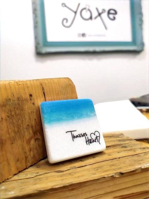 Thassos white marble souvenir magnet - Saliara