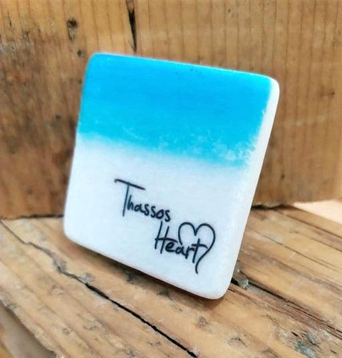 Thassos white marble souvenir magnet - Saliara
