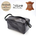 Toiletry leather bag Black Pink Black