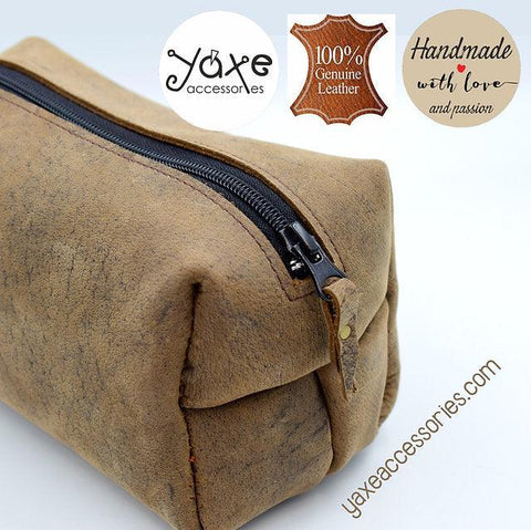 Toiletry leather bag Black Pink